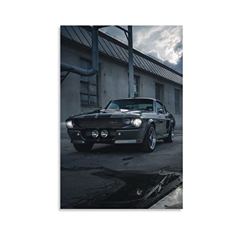 ZHUTOU Auto-Poster 1967 Ford Mustang Shelby Gt500 Leinwand-Kunst-Poster und Wand-Kunstdruck, modernes Familien-Schlafzimmer-Dekor-Poster, 20 x 30 cm von ZHUTOU