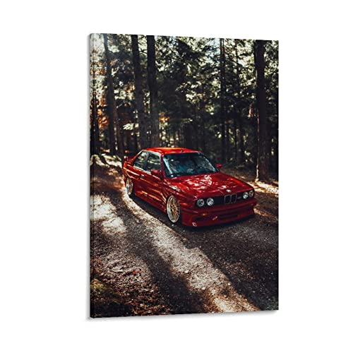 ZHUTOU Auto-Poster BMW E30 M3, Leinwand-Kunst, Poster und Wandkunst, Kunstdruck, modernes Familien-Schlafzimmer, Deko-Poster, 60 x 90 cm von ZHUTOU