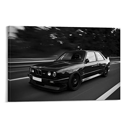 ZHUTOU Auto-Poster BMW E30 M3, Leinwand-Kunst, Poster und Wandkunst, Kunstdruck, modernes Familienschlafzimmer, 30 x 45 cm von ZHUTOU