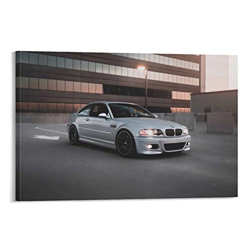 ZHUTOU Auto-Poster BMW E46 M3, Leinwand-Kunst, Poster und Wandkunst, Druck, modernes Familien-Schlafzimmer, Deko-Poster, 40 x 60 cm von ZHUTOU