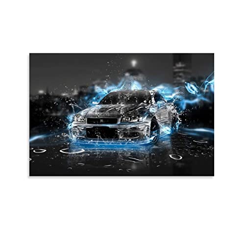 ZHUTOU Auto-Poster Nissan Skyline R34, Leinwand-Kunst und Wandbild, Modernes Familien-Schlafzimmer-Deko, 30 x 45 cm ZHUTOU Auto-Poster Nissan Skyline R34, Leinwand-Kunst und Wandbild, Modernes Familien-Schlafzimmer-Deko, 30 x 45 cm von ZHUTOU