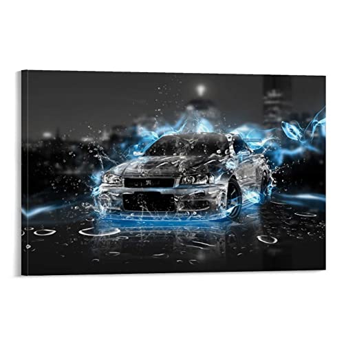 ZHUTOU Auto-Poster Nissan Skyline R34, dekoratives Gemälde, Leinwand, Wandkunst, Wohnzimmer, Poster, Schlafzimmer, Gemälde, 60 x 90 cm ZHUTOU Auto-Poster Nissan Skyline R34, dekoratives Gemälde, Leinwand, Wandkunst, Wohnzimmer, Poster, Schlafzimmer, Gemälde, 60 x 90 cm von ZHUTOU