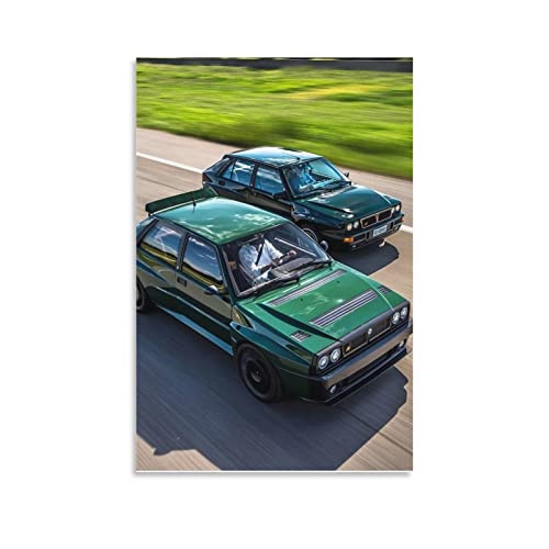 ZHUTOU Auto-Poster "The Lancia Delta", dekoratives Gemälde, Leinwand, Wandkunst, Wohnzimmer, Poster, Schlafzimmer, Gemälde, 40 x 60 cm von ZHUTOU