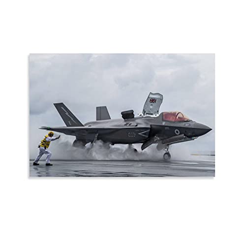 ZHUTOU Jets Fighter Poster F-35 Lightning II Poster Dekorative Malerei Leinwand Wandkunst Wohnzimmer Poster Schlafzimmer Gemälde 30 x 45 cm von ZHUTOU