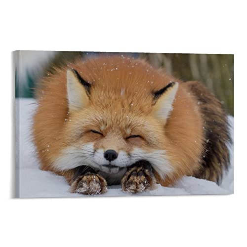 ZHUTOU Niedlicher kleiner Fuchs-Poster auf Leinwand, Kunst, Poster und Wandkunst, Bilddruck, modernes Familienschlafzimmer, Dekoration, Poster, 60 x 90 cm von ZHUTOU