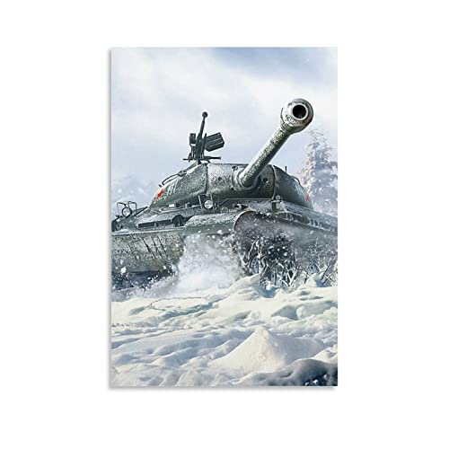 ZHUTOU Poster für Jungenzimmer, Militär-Panzer, dekoratives Gemälde, Leinwand, Wandkunst, Wohnzimmer, Poster, Schlafzimmer, 30 x 45 cm von ZHUTOU