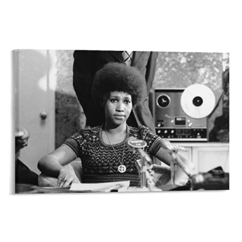 Aretha Franklin Poster Rock and Roll Hall of Fame Poster Retro Poster Vintage Sänger Poster Leinwand Poster Wandkunst Bild Drucke Hängende Foto Deko von ZHUYING