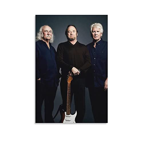 Crosby, Stills And Nash Poster Rock And Roll Hall of Fame Poster Klassische Charakterposter Leinwand Malerei Poster Wandkunst Deko Bild Drucke M von ZHUYING