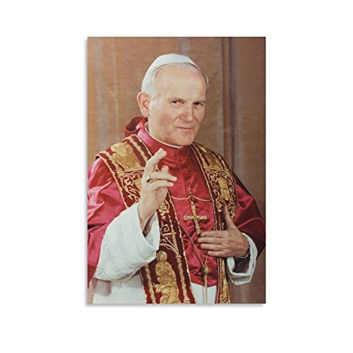 Großer Papst Johannes Paul II Foto-Kunstdruck, Poster, Bilddruck, Leinwand, Poster, Wandfarbe, Kunst, Poster, Dekoration, moderne Kunstwerke, 30 x 45 cm von ZHUYING