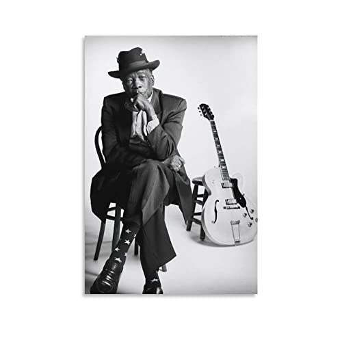 John Lee Hooker Poster Rock and Roll Hall of Fame Poster Retro Poster Wandkunst Poster Drucke Heimdekoration Bild Leinwand Gemälde Poster 40,6 x 61 cm (40 x 40 cm) von ZHUYING