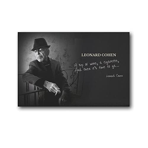 Leonard Cohen Poster Rock and Roll Hall of Fame Poster Vintage Musik Poster Sänger Poster Leinwand Poster Wandkunst Bild Drucke Hängende Foto Dekor von ZHUYING