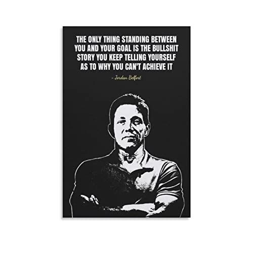 ZHUYING Inspirierendes Poster Jordan Belfort Zitat Retro-Poster Coole Kunstwerke Malerei Wandkunst Leinwanddrucke hängende Bild Poster 40 x 60 cm von ZHUYING
