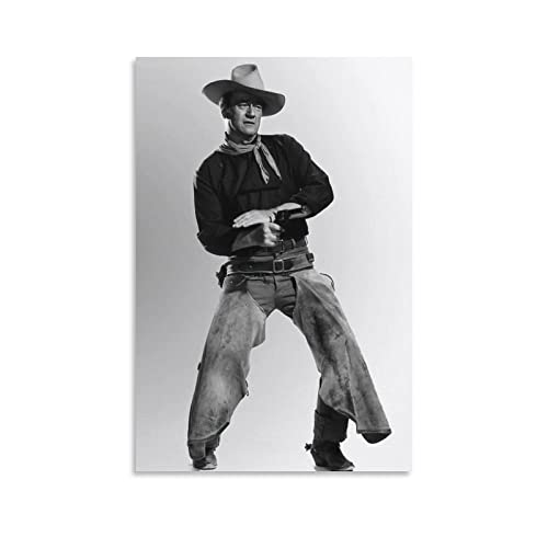 ZHUYING John Wayne Poster Schauspieler Poster Cowboy Poster Retro Poster Wandkunst Poster Scrollen Leinwand Malerei Bild Wohnzimmer Dekor Zuhause 30 x 45 cm von ZHUYING