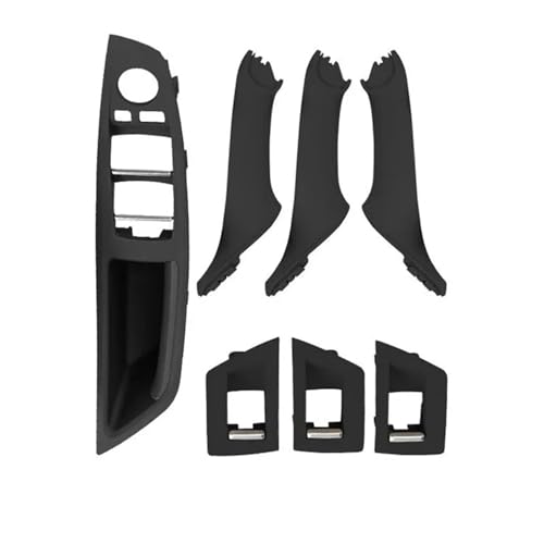 ZHUYRT 7 Teile/los LHD RHD/Fit for BMW 5 Series F10 F18 525 530 535 540 2010-2017 auto Innen Tür Griff Panel Pull Trim Abdeckung Kit Auto Innenraum Innentürgriff(LHD Black 7Pc) von ZHUYRT