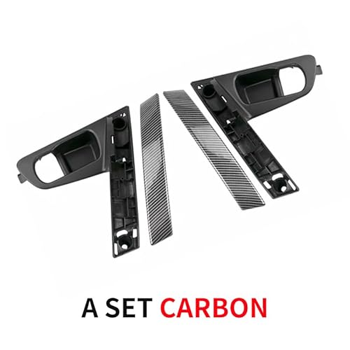 ZHUYRT Innentürgriff-Abdeckungsbasis, silber-schwarze Kohlefaser/passend for Nissan Qashqai J10 2007 2008 2009 2010 2011 2012 2013 2014 2015(A Set Carbon) von ZHUYRT
