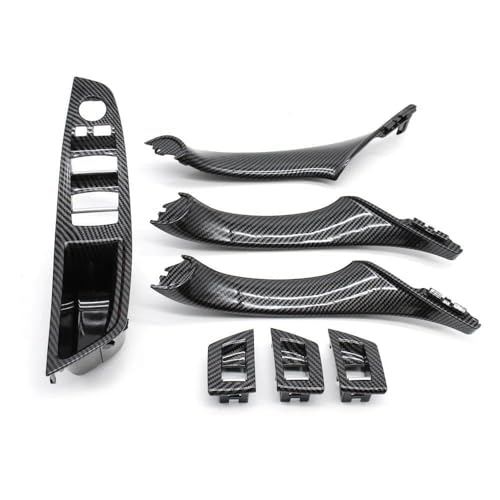 ZHUYRT LHD RHD Carbon Faser Auto Innentür Griff Pull 7PCS Set/Fit for BMW 5 Series F10 F11 520i 523i 525i 528i 530i 535i Auto Innenraum Innentürgriff(LHD Inner Handle Set) von ZHUYRT