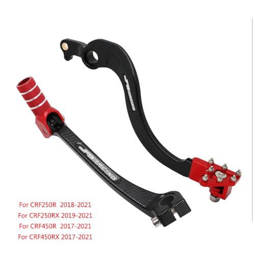 ZHUYRT Motorcycle gear lever Motorrad CNC Shifter Schaltpedal Hinten Fuß Bremspedal Hebel/Fit for Honda CRF250R CRF450R CRF450RX CRF250RX CRF 250 450 R RX(Set D) von ZHUYRT
