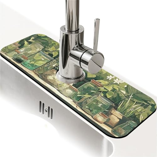 Spritzschutz für Küchenspüle, Gläser und Flaschen, Wasserhahnmatte, Spülbecken-Gadgets, super saugfähig, schnell trocknende Matte, Tropfenfänger für Küche, Bad, Spülbeckenmatte, Abtropfmatte Spritzschutz für Küchenspüle, Gläser und Flaschen, Wasserhahnmatte, Spülbecken-Gadgets, super saugfähig, schnell trocknende Matte, Tropfenfänger für Küche, Bad, Spülbeckenmatte, Abtropfmatte von ZHUZHISHAN