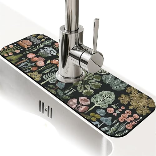 Spritzschutz für Küchenspüle, Pflanzen, Blumen und Bäume, Wasserhahnmatte, Spülbecken-Gadgets, super saugfähig, schnell trocknende Matte, Tropfenfänger für Küche, Bad, Spülbeckenmatte Spritzschutz für Küchenspüle, Pflanzen, Blumen und Bäume, Wasserhahnmatte, Spülbecken-Gadgets, super saugfähig, schnell trocknende Matte, Tropfenfänger für Küche, Bad, Spülbeckenmatte von ZHUZHISHAN