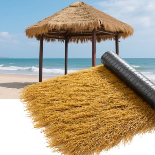 ZHWFDC Synthetisches Reetdach, künstliche mexikanische Strohrolle. Geeignet für Gartenzaun Dekoration, Strand, hawaiianische Parteien, Pavillon und Tiki Bar Dekoration(Size:0.5 * 5m) von ZHWFDC