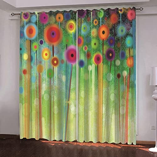 Vorhang Abstrakt Blickdicht Gardinen mit Ösen 3D Druck Bunt Blickdichte Vorhänge Wärmeisolierend Kinder Erwachsene Vorhang verdunkelung Wohnzimmer Schlafzimmer 2 Stück 60x150 cm (BxH) von ZHWK