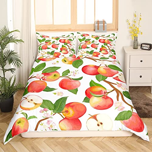 ZHWK Bettwäsche 135x200 Frucht Apfel Weiche GebüRstet Mikrofaser 3D Muste Bettbezug Set und 2 Kissenbezug 80x80 cm mit ReißVerschluss von ZHWK