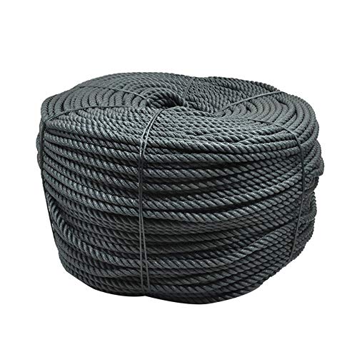 ZHWNGXOlian Hochfestes Seil Aus Polyethylen Schwarz Gebundenes Seil Für Den Außenbereich LKW-Seil Korrosionsschutz Sonnenschutzmittel Verschleißfeste Schwere Last (6/8/10/12 mm)(Size:6mm 100M) von ZHWNGXOlian