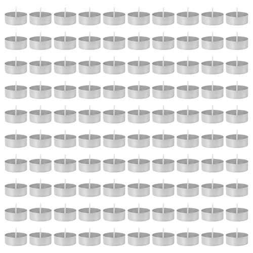 100 Stück Aluminium Teelicht Hüllen - Leere Teelichtbecher mit 100 Dochten, Standard Kerzenhülle für DIY Teelichtkerzen, Ideal zur Herstellung von Kerzen (Aluminium) 100 Stück Aluminium Teelicht Hüllen - Leere Teelichtbecher mit 100 Dochten, Standard Kerzenhülle für DIY Teelichtkerzen, Ideal zur Herstellung von Kerzen (Aluminium) von ZHXGO