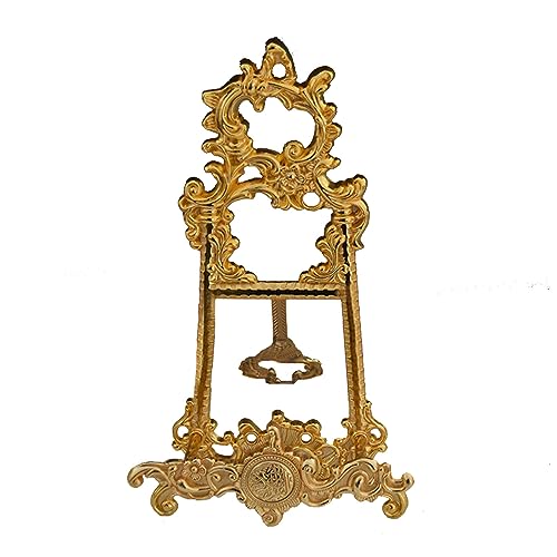 Vintage Gold Bibelständer, Antik Metall Kochbuchständer, Deluxe Faltbare Teller Display Halter, Mehrzweck-Staffelei, für Menü, Rezeptbuch, Gemälde, Platten, Tisch, Bilderrahmen, Plaketten Vintage Gold Bibelständer, Antik Metall Kochbuchständer, Deluxe Faltbare Teller Display Halter, Mehrzweck-Staffelei, für Menü, Rezeptbuch, Gemälde, Platten, Tisch, Bilderrahmen, Plaketten von ZHXJXJ