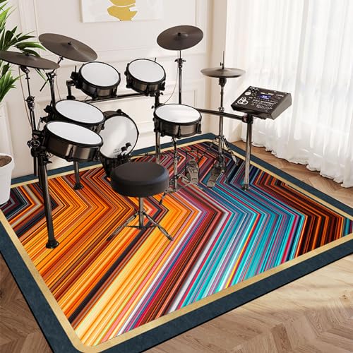 140 x 120 cm Schlagzeug Teppich, Drum Teppich, Schalldicht Trommelmatte, Schallschutzmatte, Trommelteppich mit Rutschfester Unterseite, Schlagzeugteppich für Bass drum Snare für Instrumente Teppich von ZHXQ