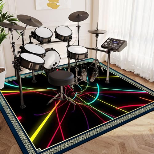 160 x 120 cm Schlagzeug Teppich, Drum Teppich, Schalldicht Trommelmatte, Schallschutzmatte, Trommelteppich mit Rutschfester Unterseite, Schlagzeugteppich für Bass drum Snare für Instrumente Teppich von ZHXQ