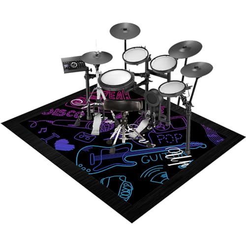 ZHXQ 120 x 100 cm Schlagzeugteppich, Drum Teppich, Professionelles rechteckiges Drum Rug Elektronisches Jazz Schlagzeug Kit für Bass Drum Snare Drum und andere Instrumente Teppich von ZHXQ