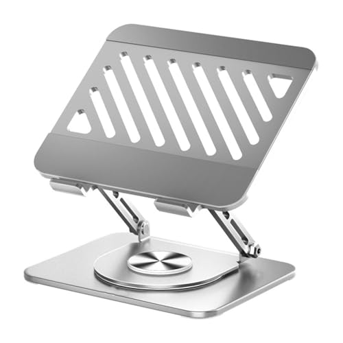 ZHXQRP Verstellbarer Laptop-StäNder for Den Schreibtisch Tragbare Laptop- ErhöHung Mit Um 360° Drehbarer Basis Faltbarer Notebook-Computer-Halter(Gray) von ZHXQRP