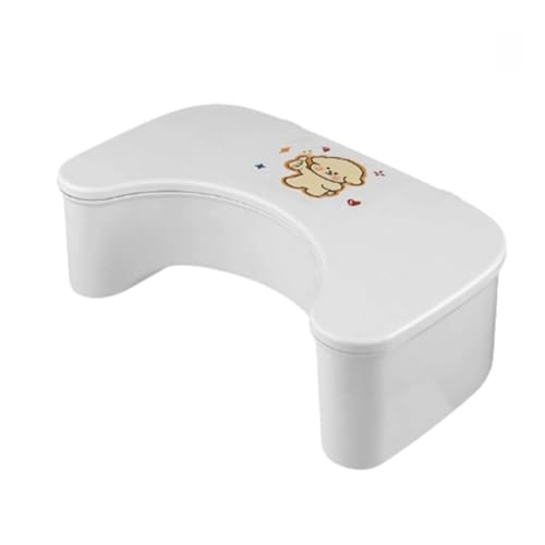 ZHXQRP Aufbewahrbarer Toilettenfußhockel Perfekte Höhe für Die Empfohlene Haltung Toilette Fußhocker zur Verbesserung der Toilettenhaltung(White Puppy) von ZHXQRP