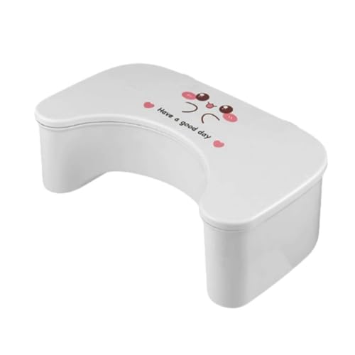 ZHXQRP Aufbewahrbarer Toilettenfußhockel Perfekte Höhe für Die Empfohlene Haltung Toilette Fußhocker zur Verbesserung der Toilettenhaltung(White Smiley) von ZHXQRP