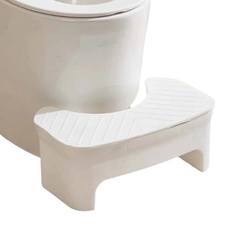 ZHXQRP Aufnehmbarer Toilettenfußhockel WC Hocker zur Verbesserung der Toilettenhaltung Hilft bei Verstopfung Ergonomischer(White Retractable) von ZHXQRP