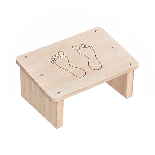 ZHXQRP Fußbank Toiletten Hocker für Heimgebrauch zu Installieren Robuste Toilettenfußhockel Gegen Verstopfung Blähungen Toilette Fußhocker(Raw Wood - high and Low treads) von ZHXQRP