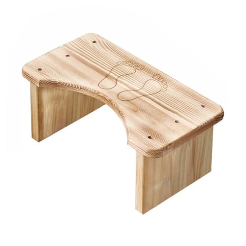 ZHXQRP Fußbank Toiletten Hocker für Heimgebrauch zu Installieren Robuste Toilettenfußhockel Gegen Verstopfung Blähungen Toilette Fußhocker(Side solid Wood - Light Baked Color) von ZHXQRP