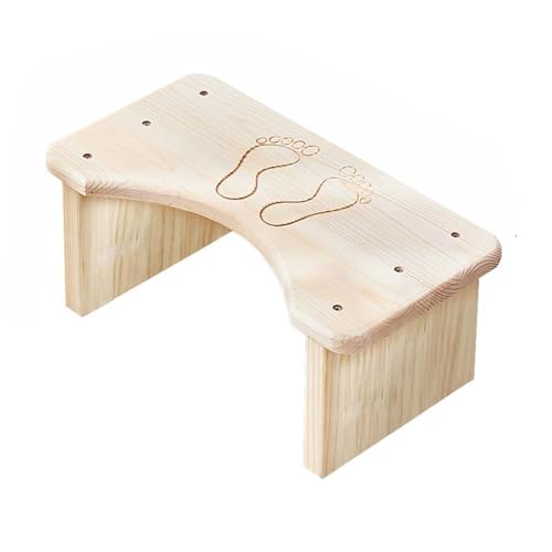 ZHXQRP Fußbank Toiletten Hocker für Heimgebrauch zu Installieren Robuste Toilettenfußhockel Gegen Verstopfung Blähungen Toilette Fußhocker(Side solid Wood - Natural Wood Color) von ZHXQRP