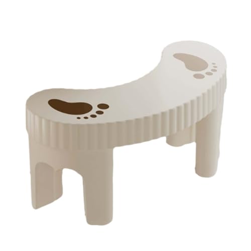 ZHXQRP Fußstuhl Ergonomischer zur Verbesserung der Toilettenhaltung Hilft Bei Verstopfung Toilettenfußhockel Anti-Rutsch(Cream-Footprint Style) von ZHXQRP