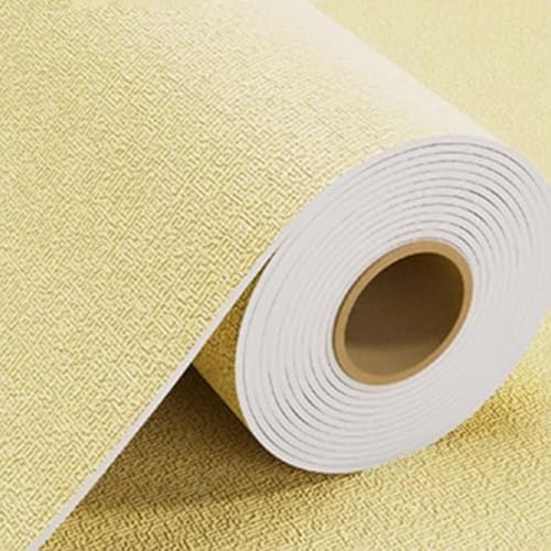 ZHXQRP Selbstklebende Tapete Abnehmbare Tapetenrolle für Wohnzimmer und Schlafzimmer Schaumstoff-Isolierung Hitzeschild Thermische Wandpaneele(Yellow9mm,0.5x2.8m/1.64x9.18ft) von ZHXQRP