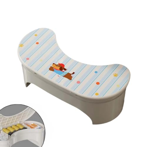 ZHXQRP Toilette Fußhocker Aufbewahrbarer Toilettenhocker Perfekte Höhe für die Empfohlene Haltung Hilft Bei Verstopfung Rutschschutz(Puppy - Storage Style) von ZHXQRP