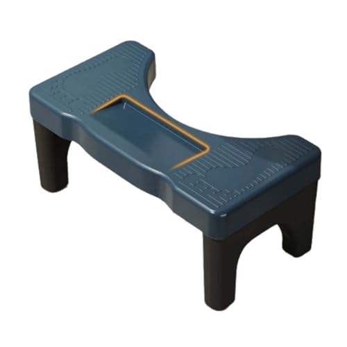ZHXQRP Toilette Kunststoff Fußhocker Ergonomischer zur Verbesserung der Toilettenhaltung Hilft Bei Verstopfung Toilettenfußhockel Anti-Rutsch(Blue Black) von ZHXQRP