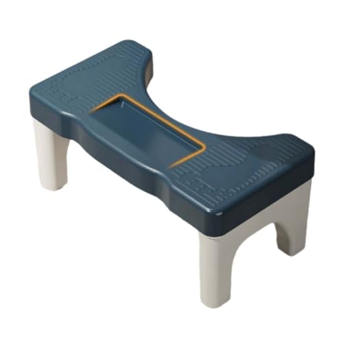 ZHXQRP Toilette Kunststoff Fußhocker Ergonomischer zur Verbesserung der Toilettenhaltung Hilft Bei Verstopfung Toilettenfußhockel Anti-Rutsch(Blue White) von ZHXQRP