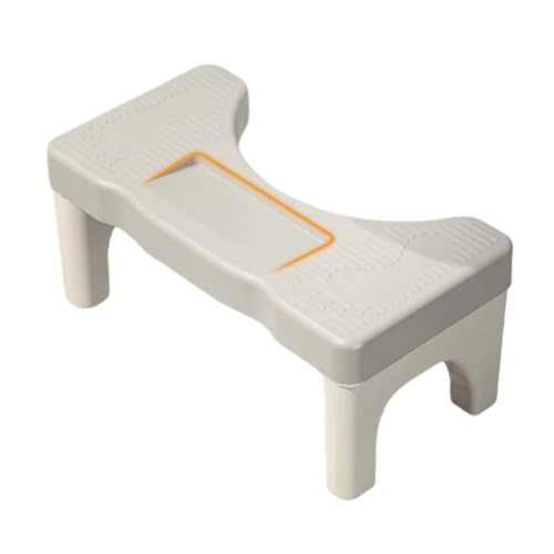 ZHXQRP Toilette Kunststoff Fußhocker Ergonomischer zur Verbesserung der Toilettenhaltung Hilft Bei Verstopfung Toilettenfußhockel Anti-Rutsch(Gray White) von ZHXQRP