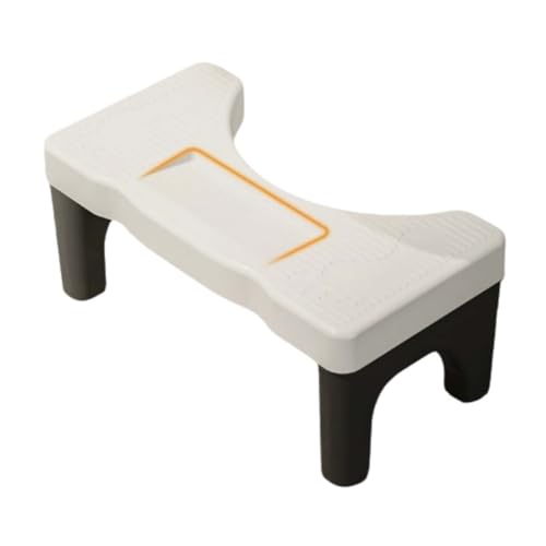 ZHXQRP Toilette Kunststoff Fußhocker Ergonomischer zur Verbesserung der Toilettenhaltung Hilft Bei Verstopfung Toilettenfußhockel Anti-Rutsch(White Black) von ZHXQRP