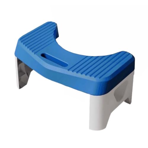 ZHXQRP Toilettenfußhockel 35 Grad Strapazierfähiger C-Förmiger Hocker Kein Platz Toilette Fußhocker zur Verbesserung der Toilettenhaltung(Blue) von ZHXQRP