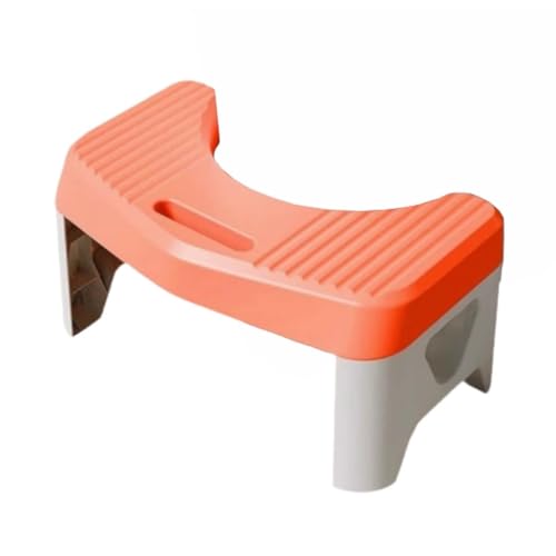 ZHXQRP Toilettenfußhockel 35 Grad Strapazierfähiger C-Förmiger Hocker Kein Platz Toilette Fußhocker zur Verbesserung der Toilettenhaltung(Orange) von ZHXQRP