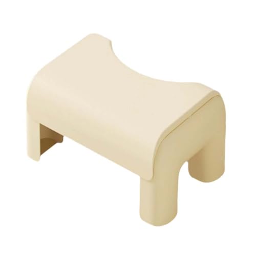 ZHXQRP Toilettenhocker zur Verbesserung der Toilettenhaltung Kunststoff Toilette Fußhocker C-Förmiger Hocker Kein Platz rutschfest und Langlebig(Cream) von ZHXQRP