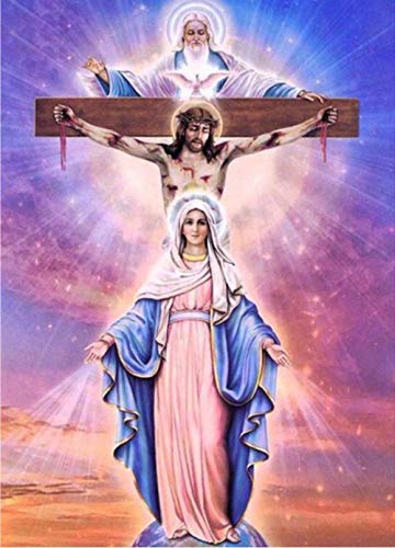 ZHXXFD 5D Diamond Painting 50x60 Jesus Religiös Full Bilder Runde Steine Crystal Strass Diamond Stickerei Set Kreuzstich Mosaik Diamant Painting Für Kinder Anfänger - Diamant Malerei Set von ZHXXFD